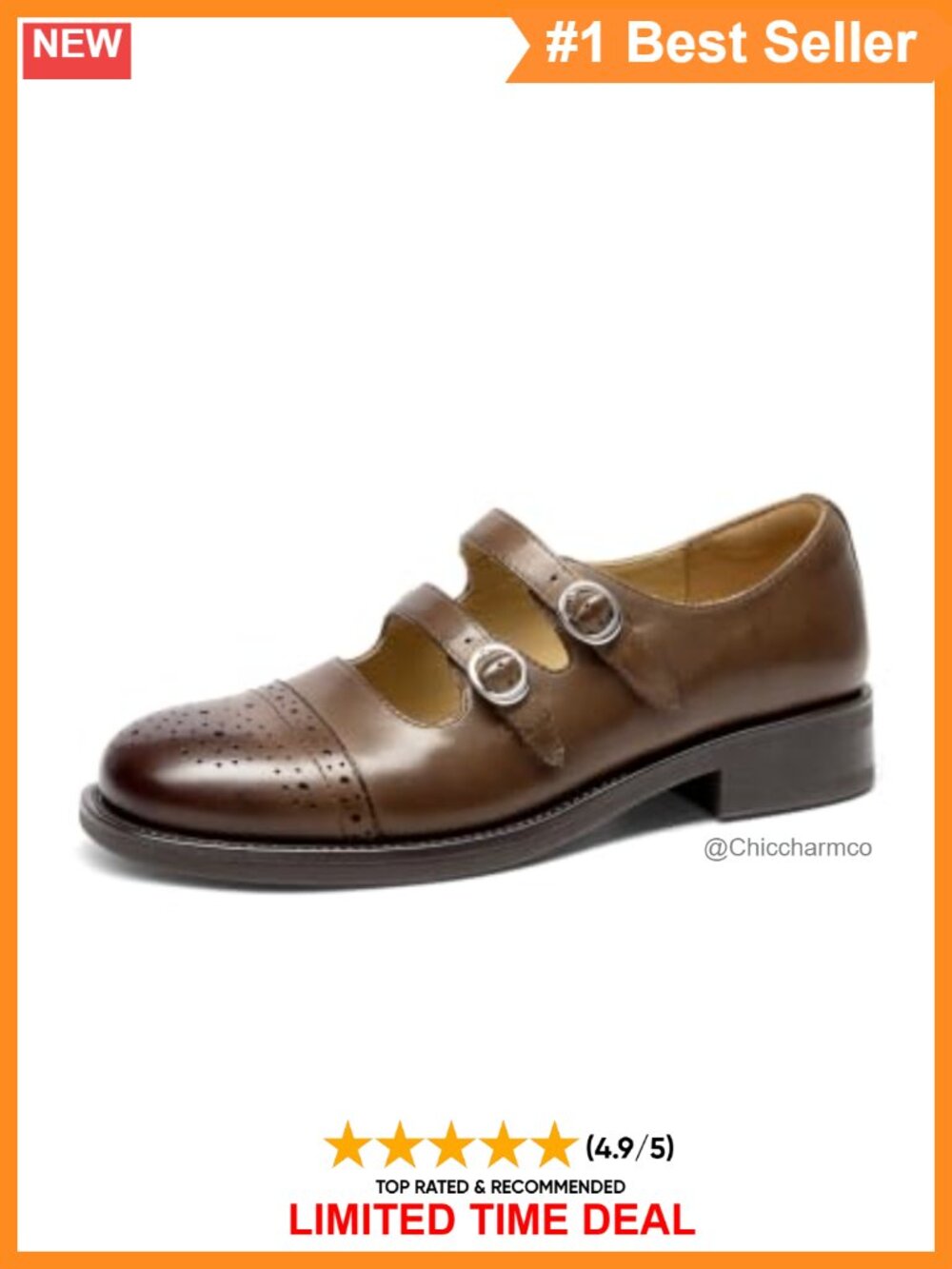 Mary Jane Flats Genuine Leather Calfskin Women's Comfort Business Casual